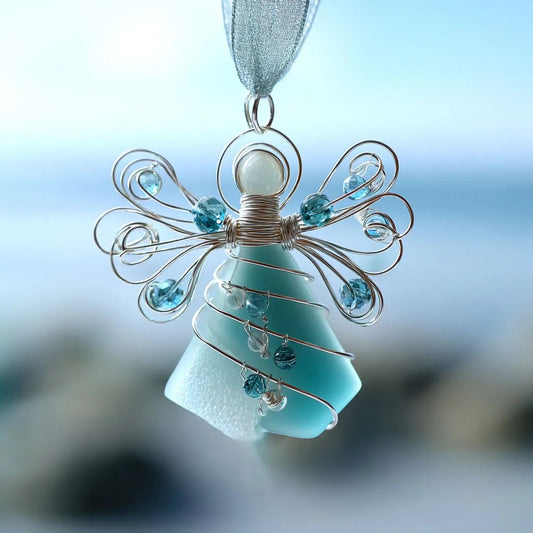 LAST DAY 49% OFF🌊Handmade Sea Glass Angel Ornament(Buy 4 Free Shipping Now)