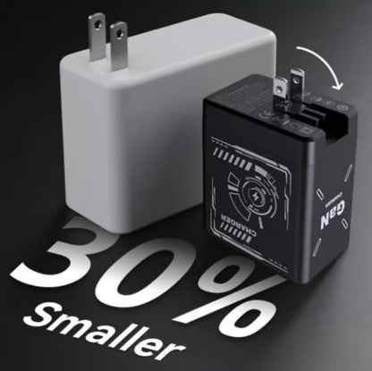 2-in-1 GaN PD3.0  Charger with Retractable Cables(Plug specifications: US standard plug)