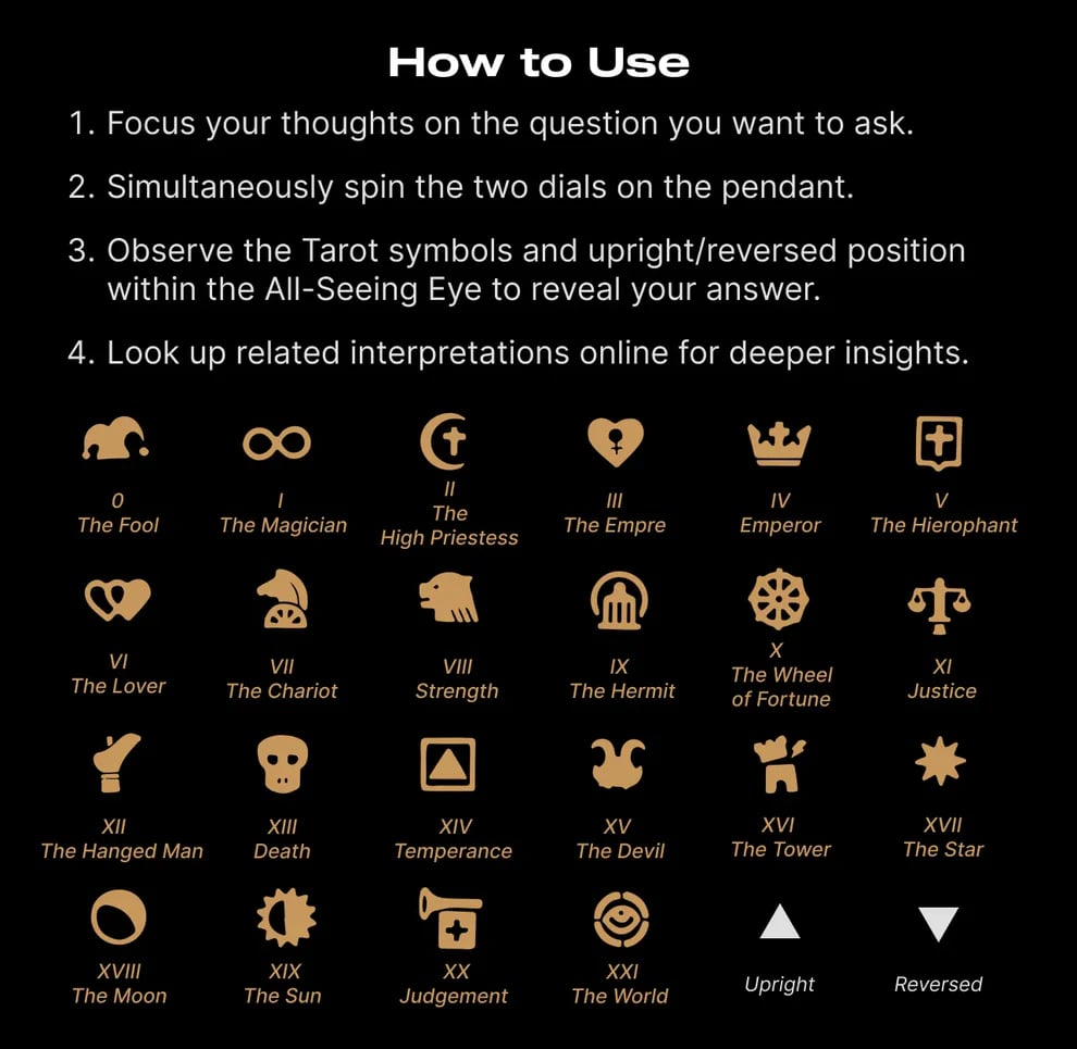 🔥👁️‍🗨️Handmade Tarot Vision Pendant: Connect to Cosmic Wisdom Anytime(Buy 2 Free Shipping Now))