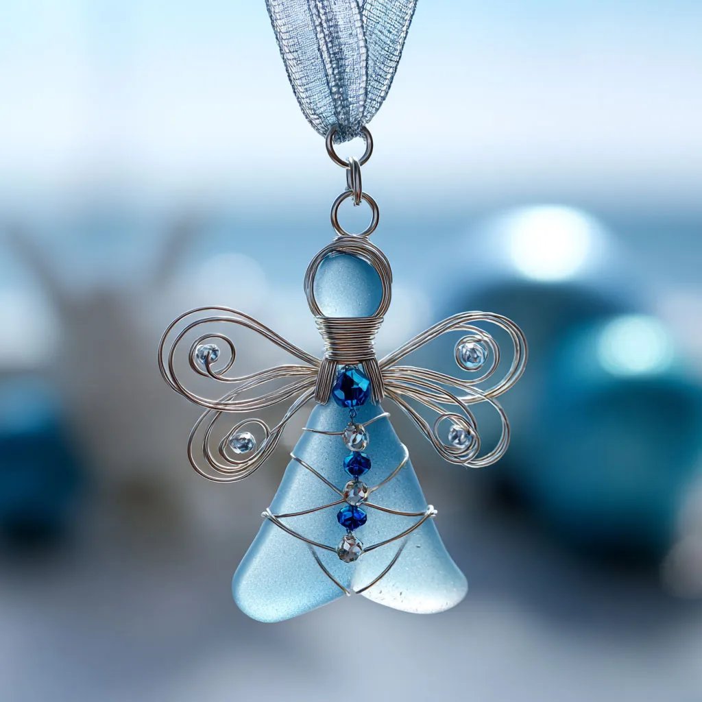 LAST DAY 49% OFF🌊Handmade Sea Glass Angel Ornament(Buy 4 Free Shipping Now)